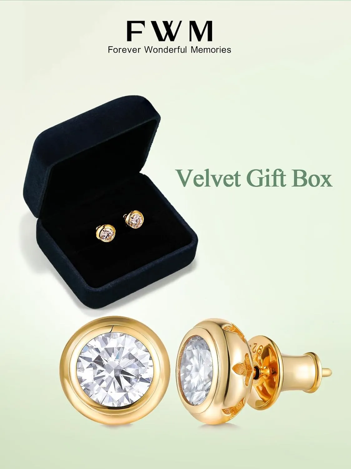 0.6-4CT Moissanite/Sapphire/Ruby/Emerald Sparkle Stud Earrings for Women, Solid 925 Sterling Silver, Hypoallergenic Anniversary Birthday Valentines Jewelry