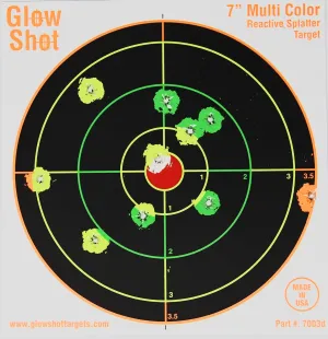 100 Pack - 7" Reactive Splatter Targets - GlowShot - Multi Color - See Your Hits Instantly - Gun, Rifle & Airsoft Targets