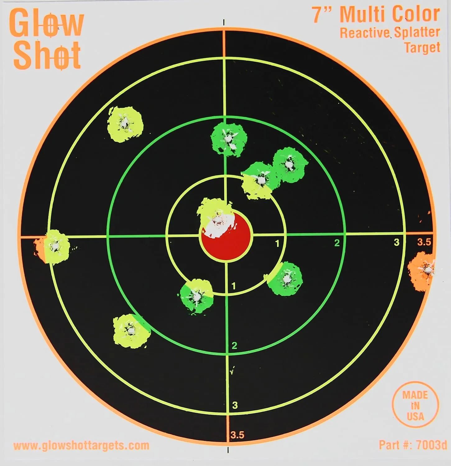 100 Pack - 7" Reactive Splatter Targets - GlowShot - Multi Color - See Your Hits Instantly - Gun, Rifle & Airsoft Targets