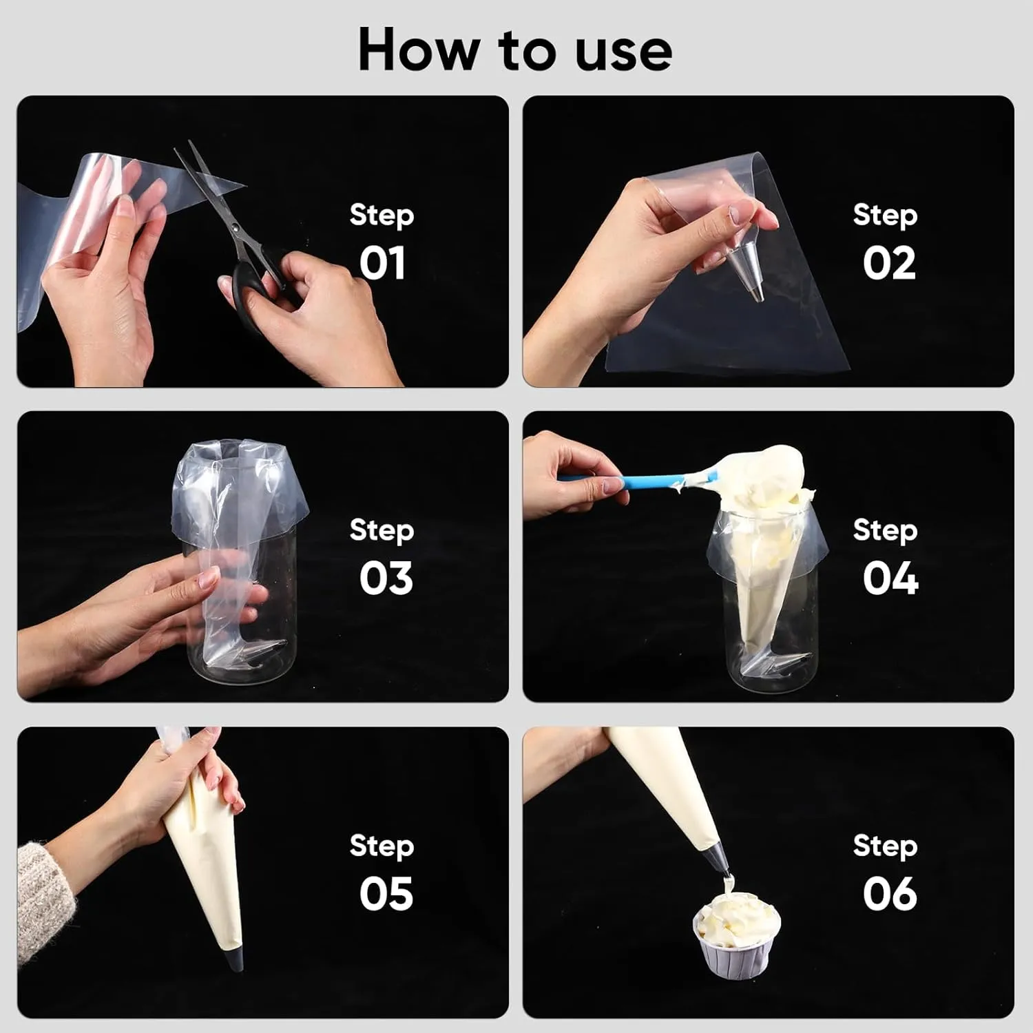 100pcs 18 Inch Disposable Piping Bags, Anti Burst Icing Bags for Cream Frosting, Cakes and Cookies Decoration