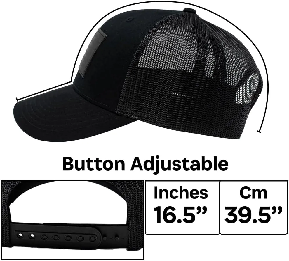 13 STRIPES American Flag Hat – Leather Patch Mesh Back Snapback Hat for Men & Women USA Flag Trucker Hat, Casual Unisex Hat