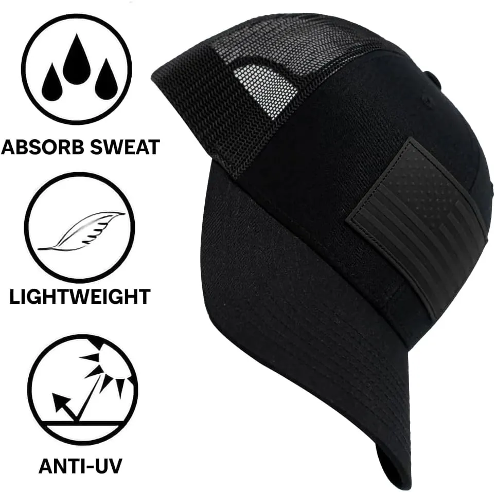 13 STRIPES American Flag Hat – Leather Patch Mesh Back Snapback Hat for Men & Women USA Flag Trucker Hat, Casual Unisex Hat