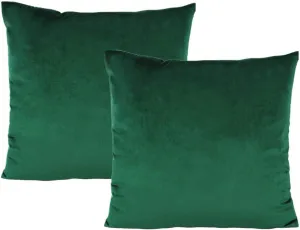 16x16 Throw Pillow Covers Set of 2 Dark Green Velvet Emerald Green Christmas Decor Xmas Decorative Cushion Cases Home Decoration for Car Couch Sofa Bedroom Office
