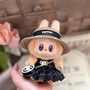 17cm Doll Clothes 3-Piece Luxury Velvet Boutique Set with Hat & Handbag | Premium Fashion Outfit for 6.7" Collectible Dolls Photoshoot & Display (No Doll Included)