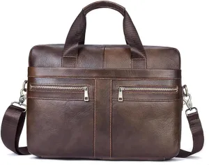 1pc Business Men's Briefcase Durable Shoulder Bag for Business Trips Capacity Multi Functional Handbag with Pockets for Travel and Daily Use Coffee