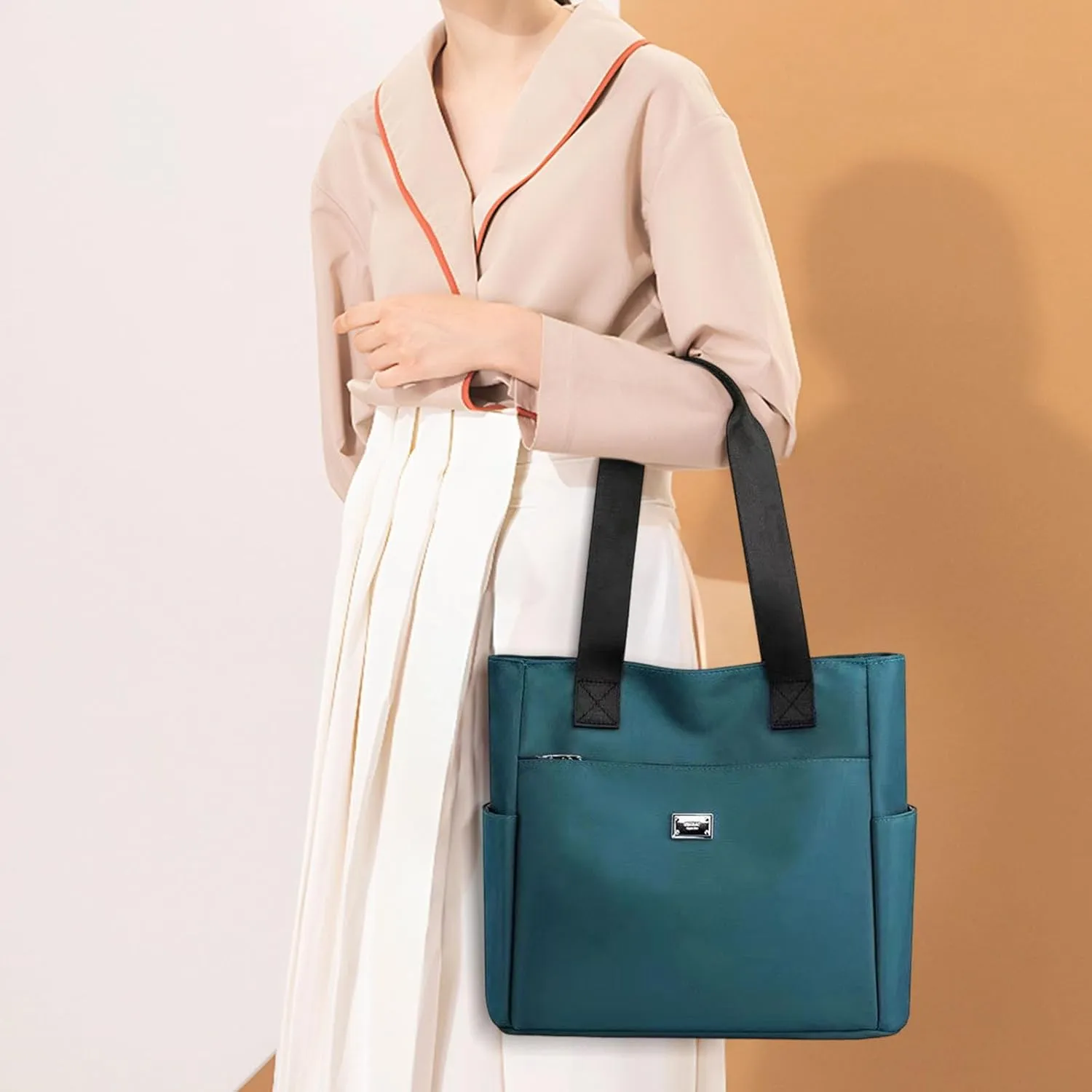 2025 Fashion Women Tote Shoulder Bag, Multi Pockets, Large Capacity, Nylon Shoulder Bag, Beach Bags Crossbody Bags