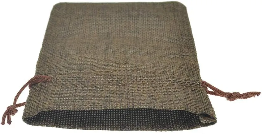 20pcs Burlap Drawstring Gift Bags, Natural Linen Jewelry Pouch for Valentine's Day, Wedding Party and DIY Craft Packing (Coffee, 3.9 x 5.5)