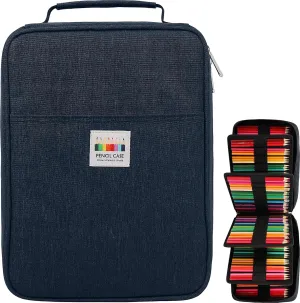 274 Slot Colored Pencil Case Pen Bag with Zipper for Artist Storage Organizer for Watercolor Pencil Gel Pen Marker Highlighter Large Capacity Handy Pencil Holder(Blue)