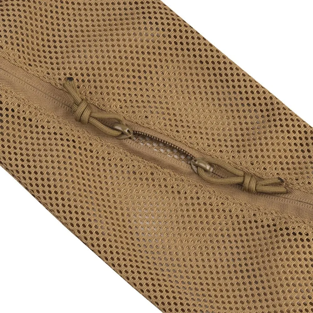 2PC Tactical Carry On Zipper Mesh Pouch, Insert Organizer Utility Admin Pouch Travel Organizer EDC Bag Toiletry Kit Set Storage Case 12X6 inch (Tan)