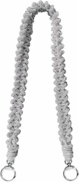 30 inch Crystal Rhinestone Wide Purse Strap Replacement Crossbody Bag Strap Shoulder Straps Silver for Handbags