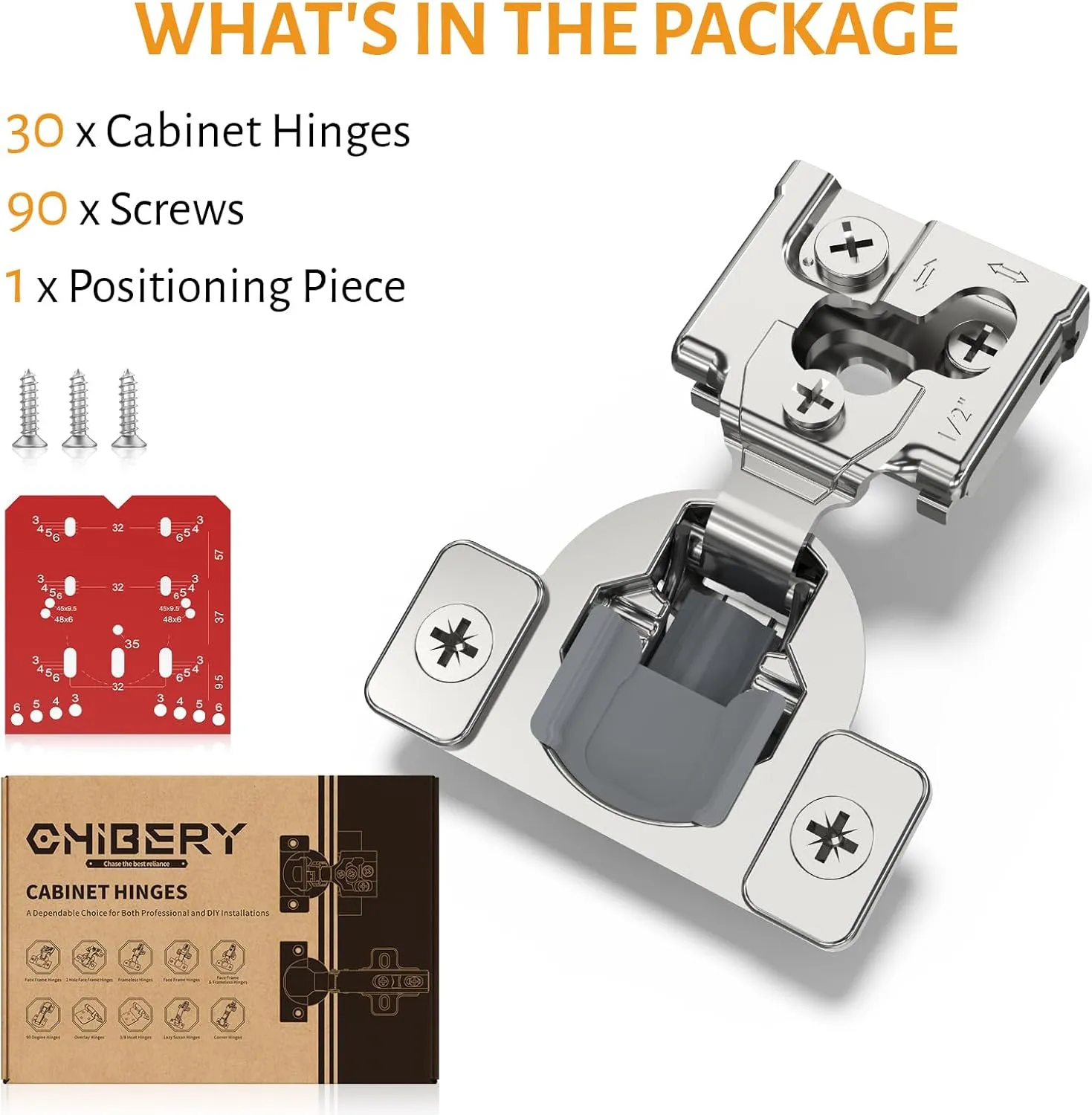 30 Pack 1/2" Overlay 3D Soft Close Concealed Hinge for Face Frame Door, Self Closing Hinges, 105° Smooth Slow Close Quite, Hidden Stainless Steel Hinge for Kitchen Cabinet Door, Satin Nickel