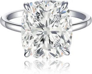 3CT/5CT Elongated Cushion Cut Engagement Ring for Women, Promise Wedding Cubic Zirconia White Gold Plated Band Size 5-9