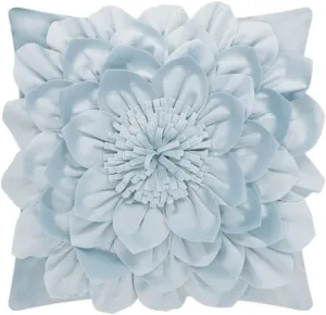 3D Flower Throw Pillow Covers Decorative Cushion Cases Soft Velvet Pillowcases Home Couch Car Bed Room Decor 18 x 18 Inch Blue