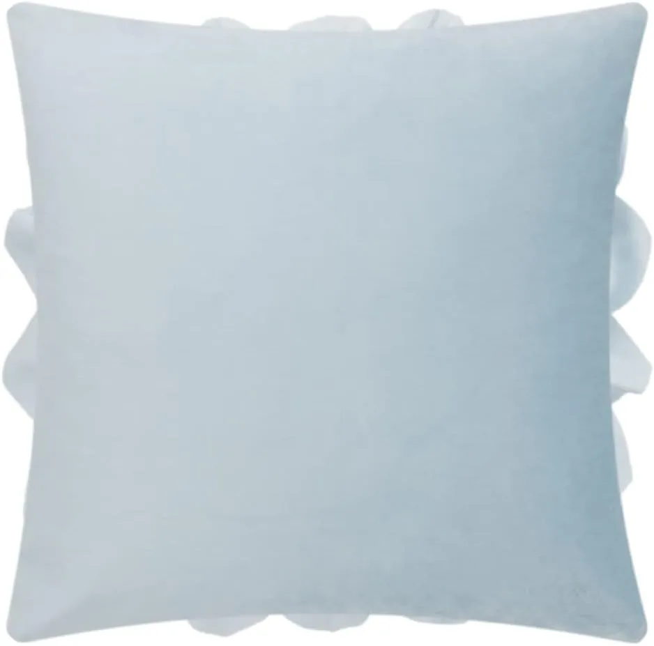 3D Flower Throw Pillow Covers Decorative Cushion Cases Soft Velvet Pillowcases Home Couch Car Bed Room Decor 18 x 18 Inch Blue