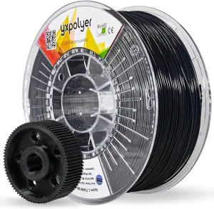 3D Printer Filament Nylon Filament PA6 2.2 lbs 1kg Nylon Clear Spool Net Weight 3D Printing Filament High Strength Durability Heat Resistance Easy Print Black PA 1.75mm