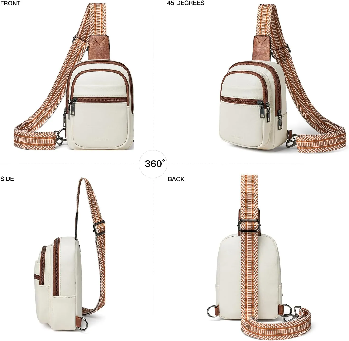 3L SMALL Sling Bag Fanny Packs For Women Men Mini Crossbody Chest Belt Travel Bag Purse Handbag Faux Leather Fashion Cute