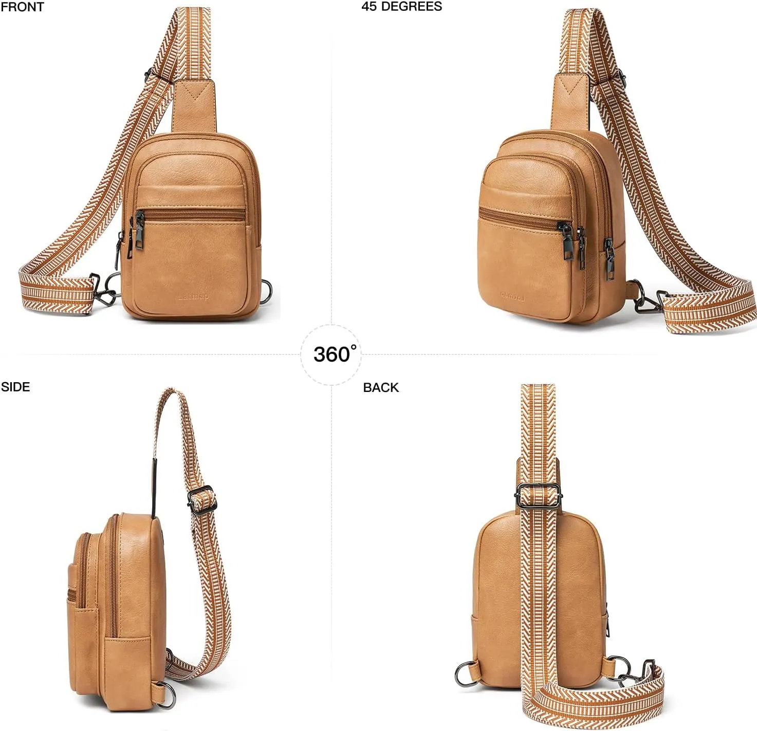 3L SMALL Sling Bag Fanny Packs For Women Men Mini Crossbody Chest Belt Travel Bag Purse Handbag Faux Leather Fashion Cute