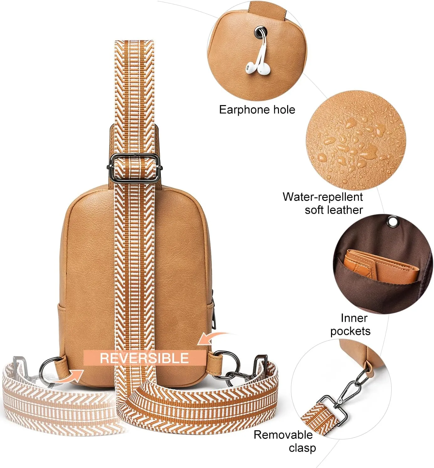 3L SMALL Sling Bag Fanny Packs For Women Men Mini Crossbody Chest Belt Travel Bag Purse Handbag Faux Leather Fashion Cute