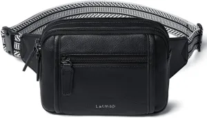 3L TRIPLE ZIP Fanny Packs Belt Bag For Women Men Crossbody Waist Pack Sling Chest Bum Travel Bag Purse Faux Leather Fashion Cute Black