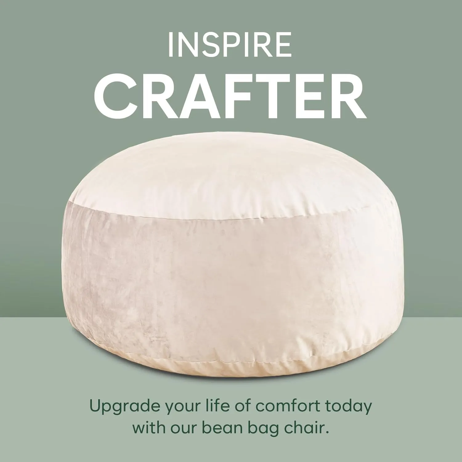4 Ft Bean Bag Chair, Memory Foam Bean Bag Chairs for Adults with Filling, Round Bean Bag Sofa with Filler Included, Beanbags with Soft Dutch Velvet Fabric,4 Foot,Beige