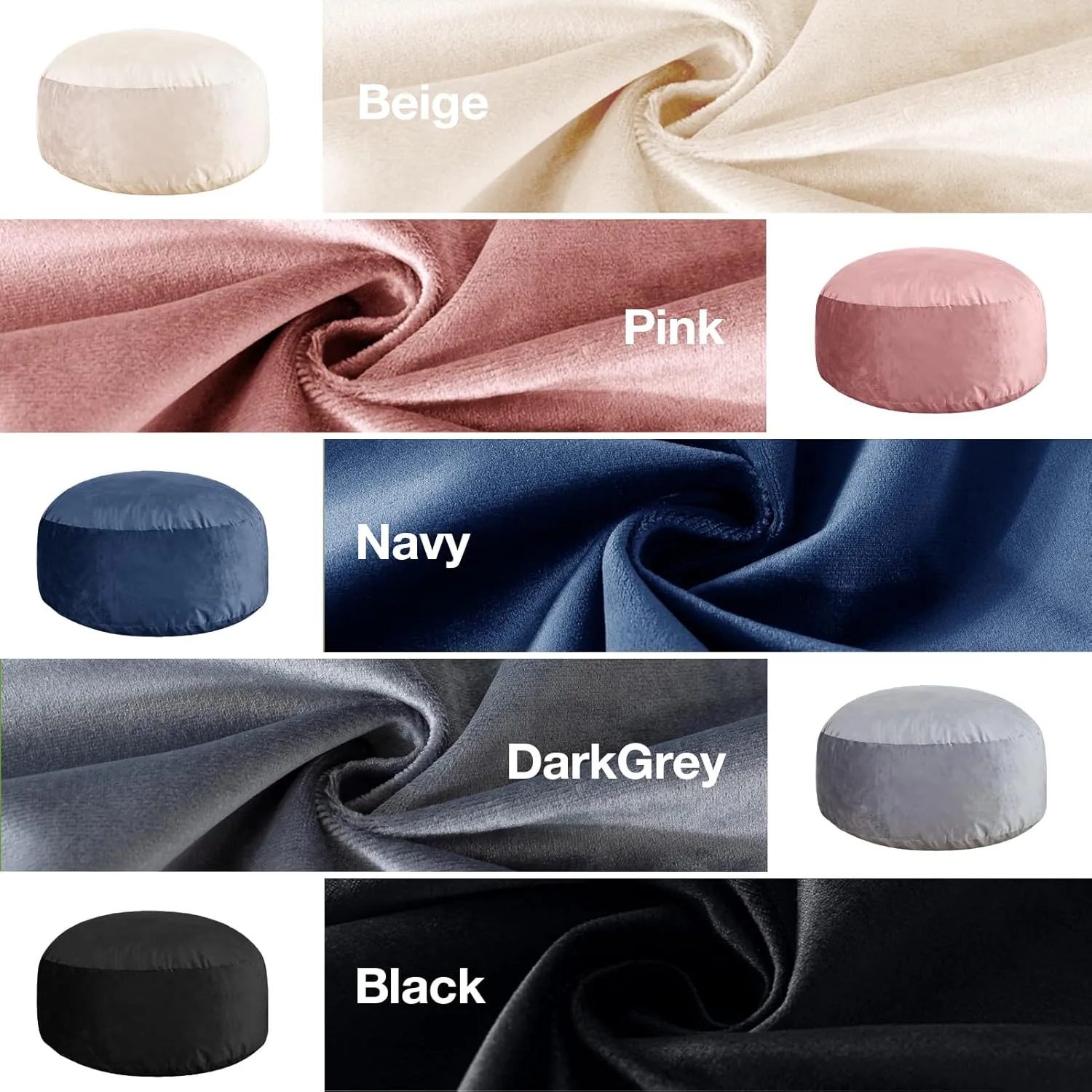 4 Ft Bean Bag Chair, Memory Foam Bean Bag Chairs for Adults with Filling, Round Bean Bag Sofa with Filler Included, Beanbags with Soft Dutch Velvet Fabric,4 Foot,Beige