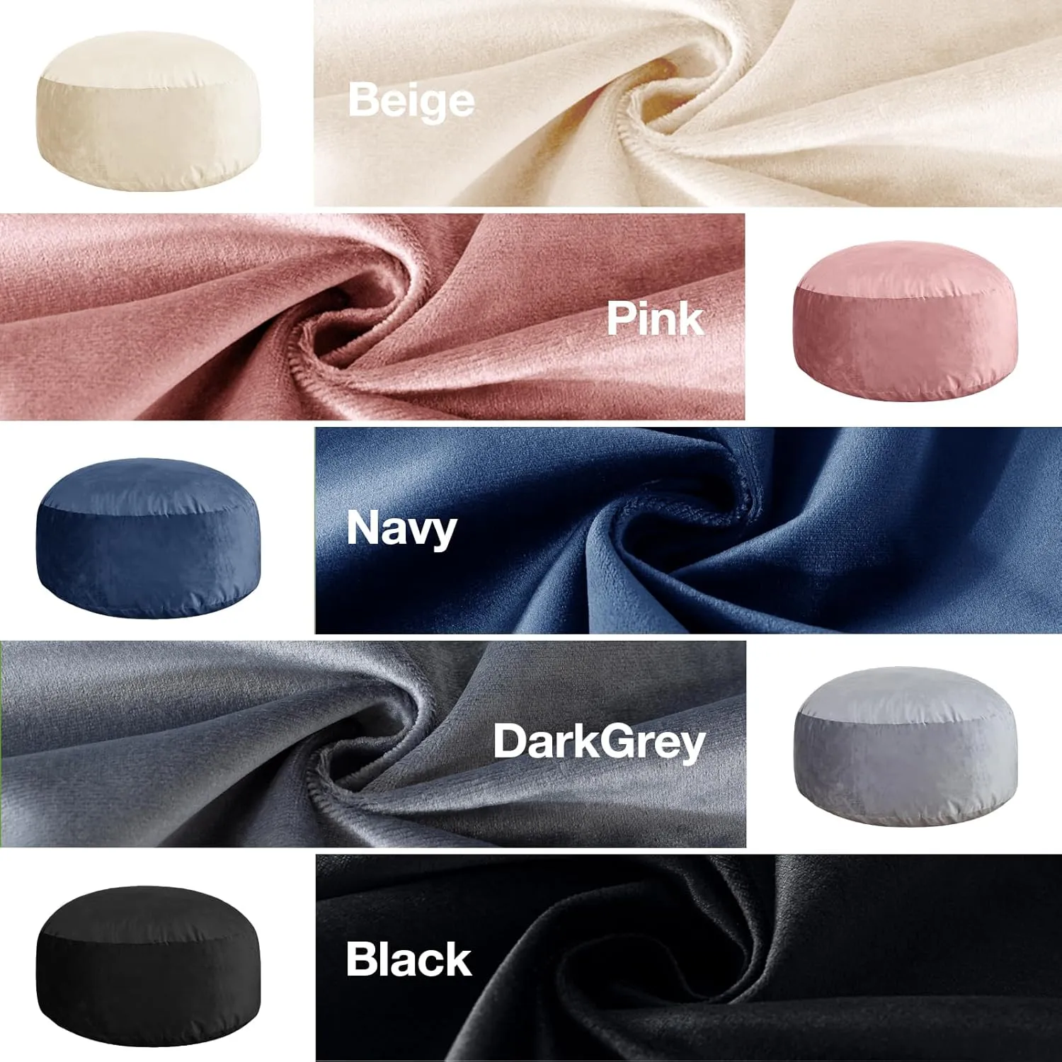 4 Ft Bean Bag Chair, Memory Foam Bean Bag Chairs for Adults with Filling, Round Bean Bag Sofa with Filler Included, Beanbags with Soft Dutch Velvet Fabric,4 Foot,Dark Grey