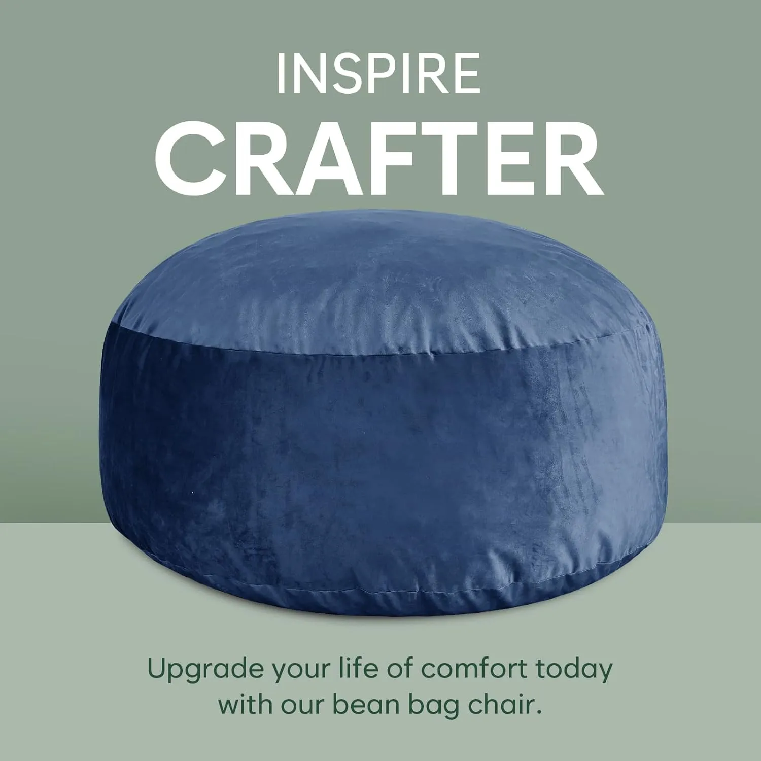 4 Ft Bean Bag Chair, Memory Foam Bean Bag Chairs for Adults with Filling, Round Bean Bag Sofa with Filler Included, Beanbags with Soft Dutch Velvet Fabric,4 Foot,Navy