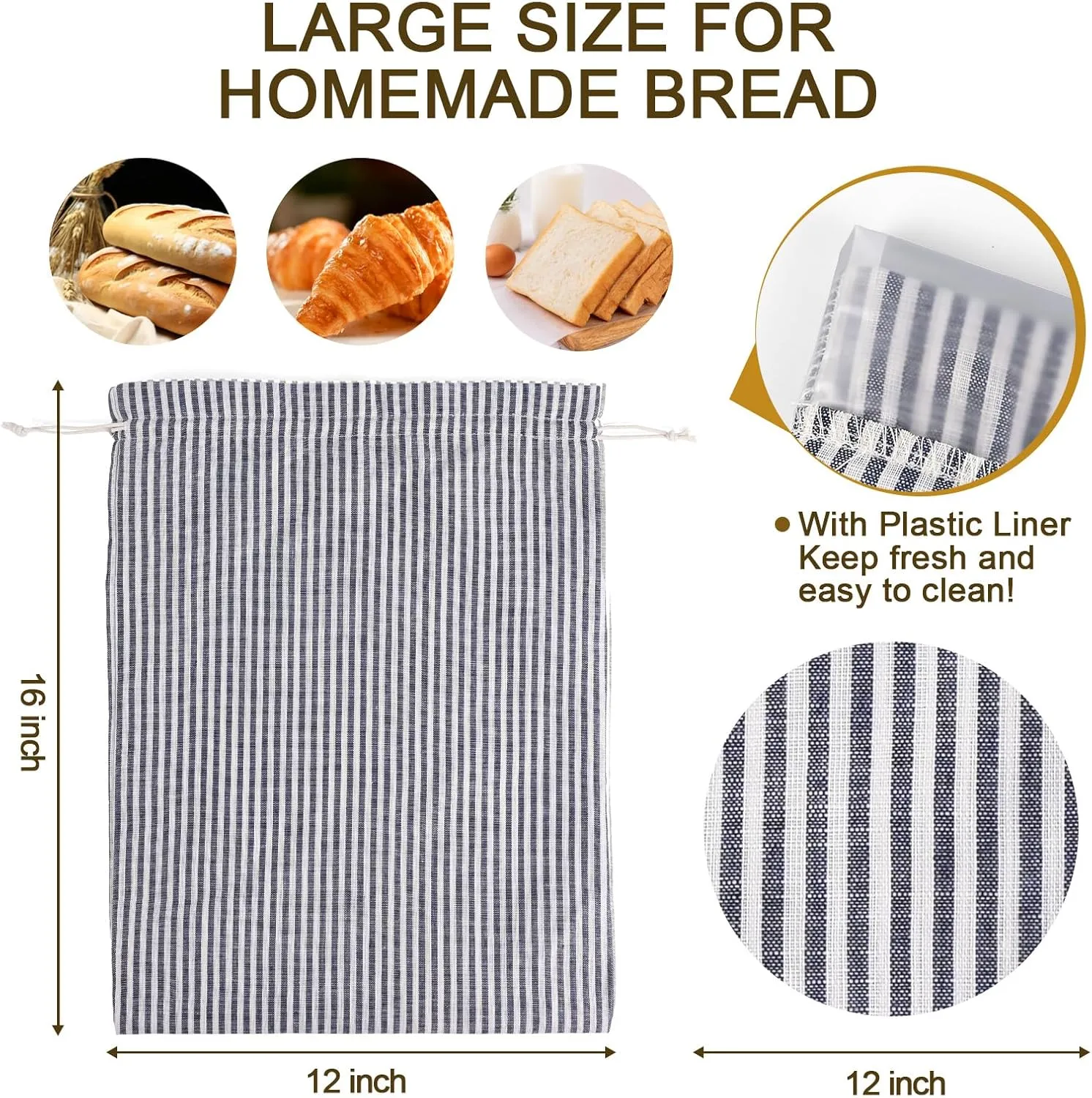 4 Pack Sourdough Bread Bags Linen Bread Bags for Homemade Bread Sourdough with Bowl Cover - Reusable Bread Storage Bags Sourdough Bread Bag & Beeswax Bread Bag with Bread Proofing Cover