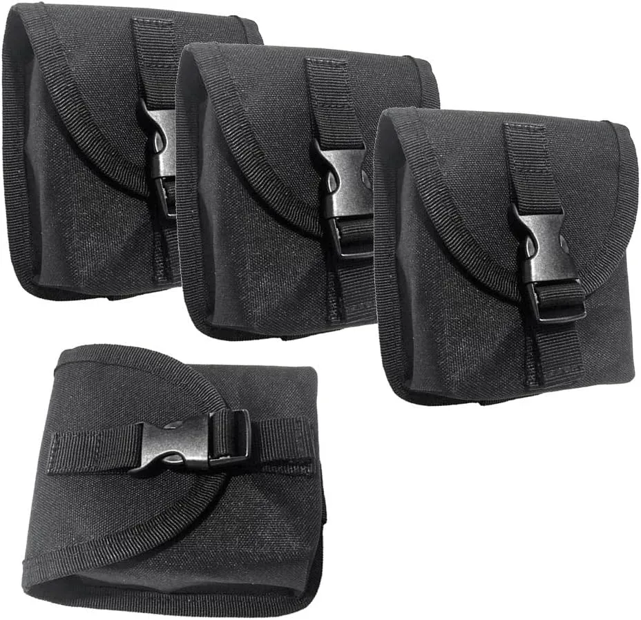 4 Pieces Nylon Diver Weight Belt Bag with Quick Release Buckle for Scuba Diving Tech Dive Weight, Scuba Diving Spare Weight Storage Bag Pocket