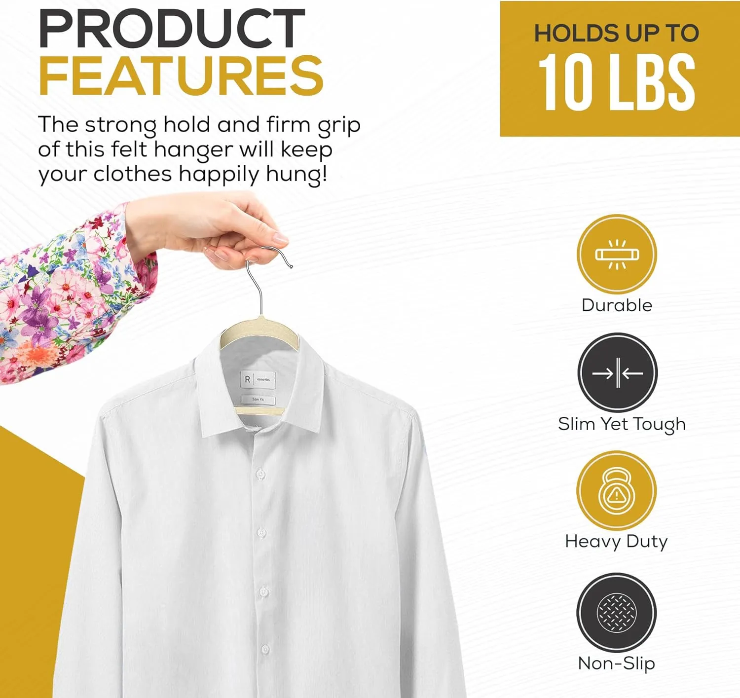 50 Pack New Premium Quality Velvet Hangers Ultra Thin Non Slip Adult Felt Space Saving Hangers for Closet Heavy Duty Coat Pants Jackets Dress Hangers 360° Swivel Hook Hold Upto 10 lbs Ivory