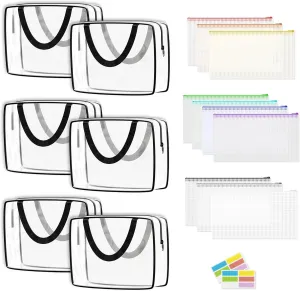 6 Pack Clear Toy Storage Bags with Zipper   10 Pack mesh zipper pouch bags – Large Organizer Bag for Kids’ Toys, Blocks, Little People, Clay Sets, and More – PVC Zippered Case for Easy Organization
