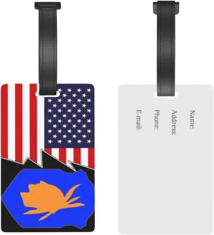 98th Infantry Division Shoulder Sleeve Insignia and America Luggage Tags for Suitcases Travel Tags ID Labels for Women Men Travel Bag Luggage Accessories