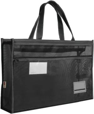 A3 Mesh Art Portfolio Bag with Handle and Zipper Holder for Artwork Portable Large Capacity Clear Art Storage Tote Bag Organizer Transparent Bag for Large Posters Painting Teaching Material Art Work