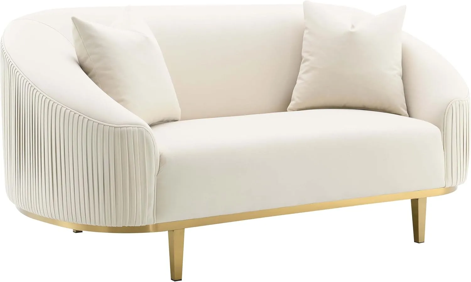 Acme Martina Armrest Loveseat with 2 Pillows in Ivory