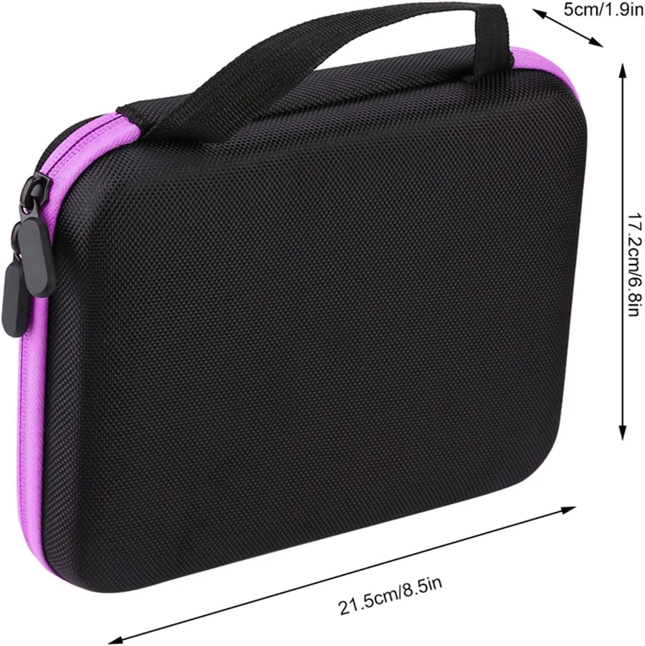 Acouto 63 Slots Essential Oil Storage Organizer Carrying Case, Portable Aromatherapy Essential Oil Bag Box Nail Polish Holders, for Fragrance Oils, Nail Polish 1ML 2ML 3ML (Purple)