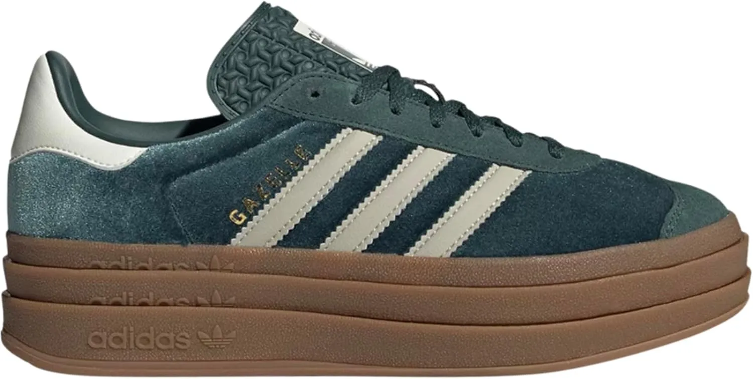 Adidas Gazelle Bold Womens Sneaker (Dark Green Velvet, 10)