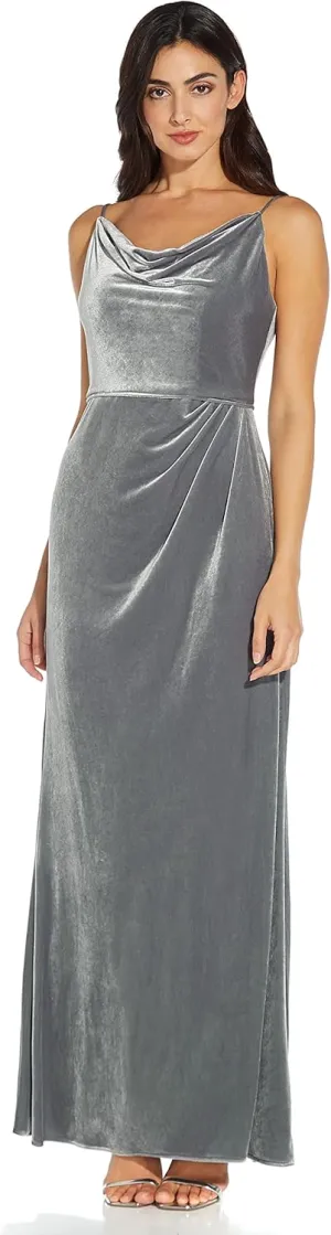 Adrianna Papell Women's Cowl Neck Velvet Gown
