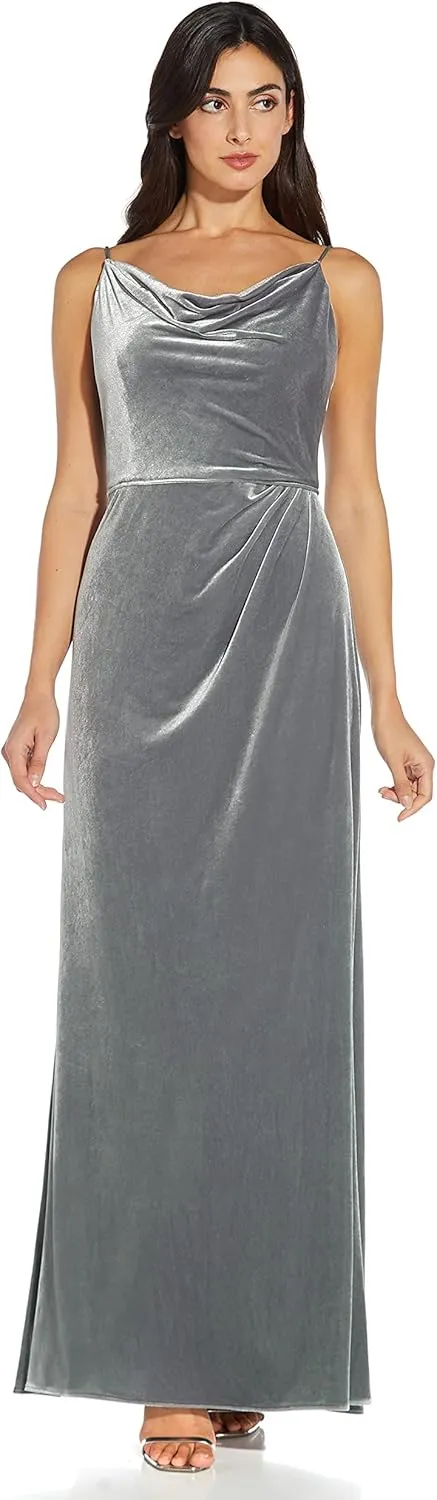 Adrianna Papell Women's Cowl Neck Velvet Gown