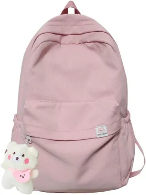 Aesthetic Backpack Cute Backpack School Supplies Laptop Bag for Teens Girls Women Students Solid Color