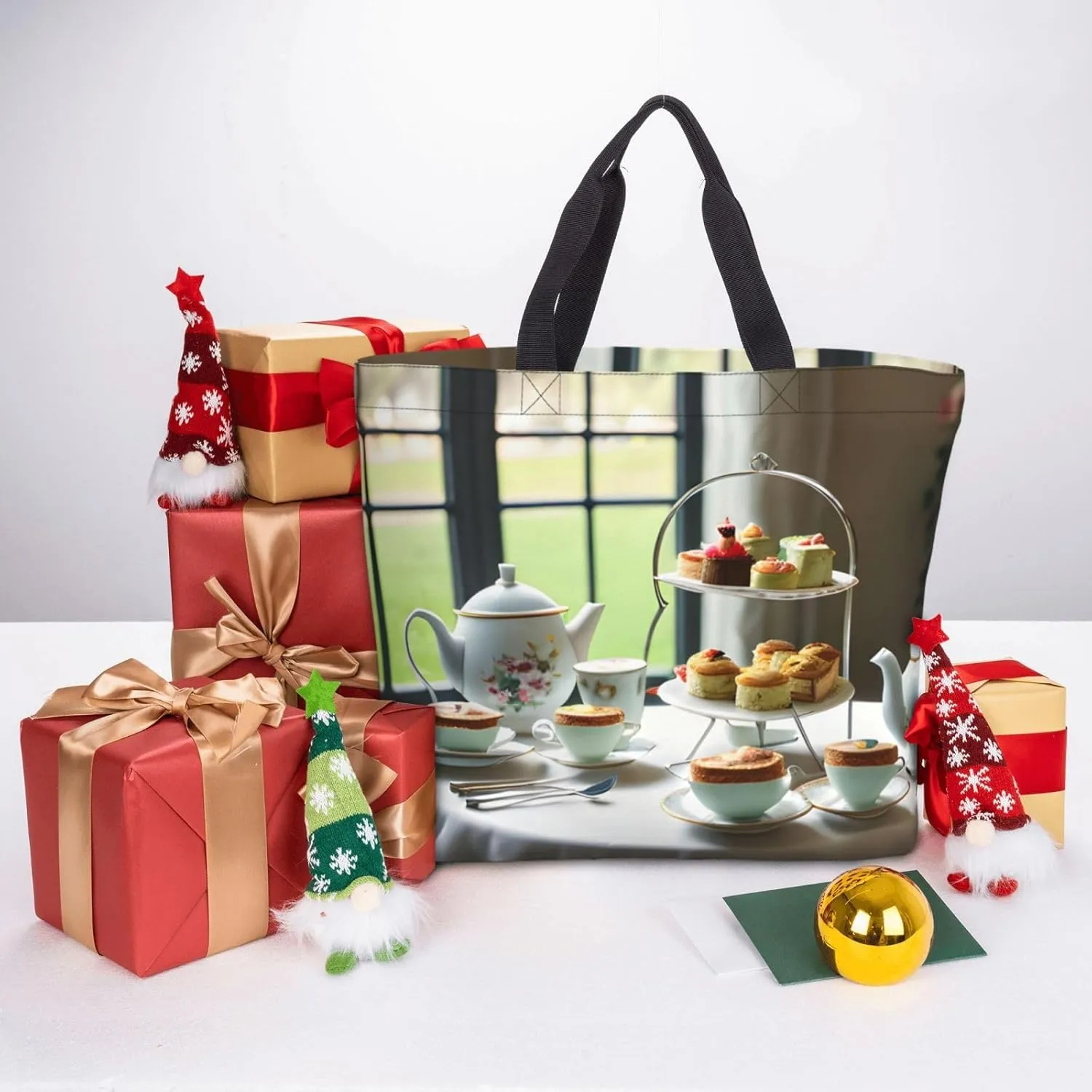 Afternoon Tea Tote Bag For Women, Large Shoulder Bag Top Handle Handbag For Travel, Work