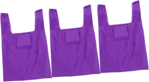 Alipis Foldable Large Capacity Shopping Bags Purple Storage Pouch for Grocery and Outdoor Use Portable Tote Bag