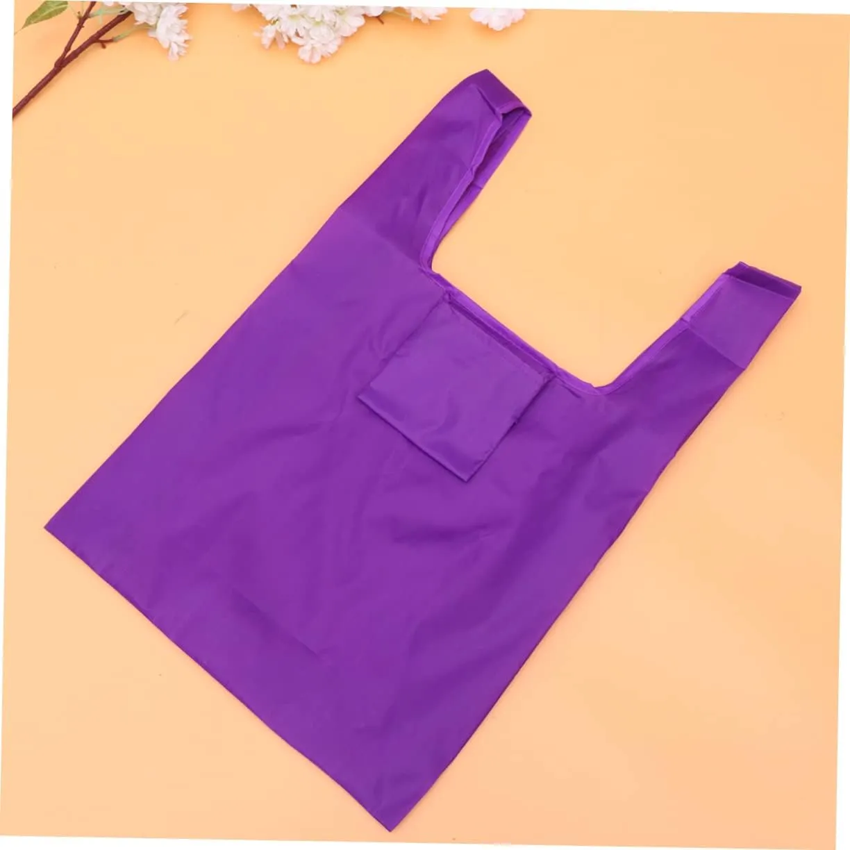 Alipis Foldable Large Capacity Shopping Bags Purple Storage Pouch for Grocery and Outdoor Use Portable Tote Bag