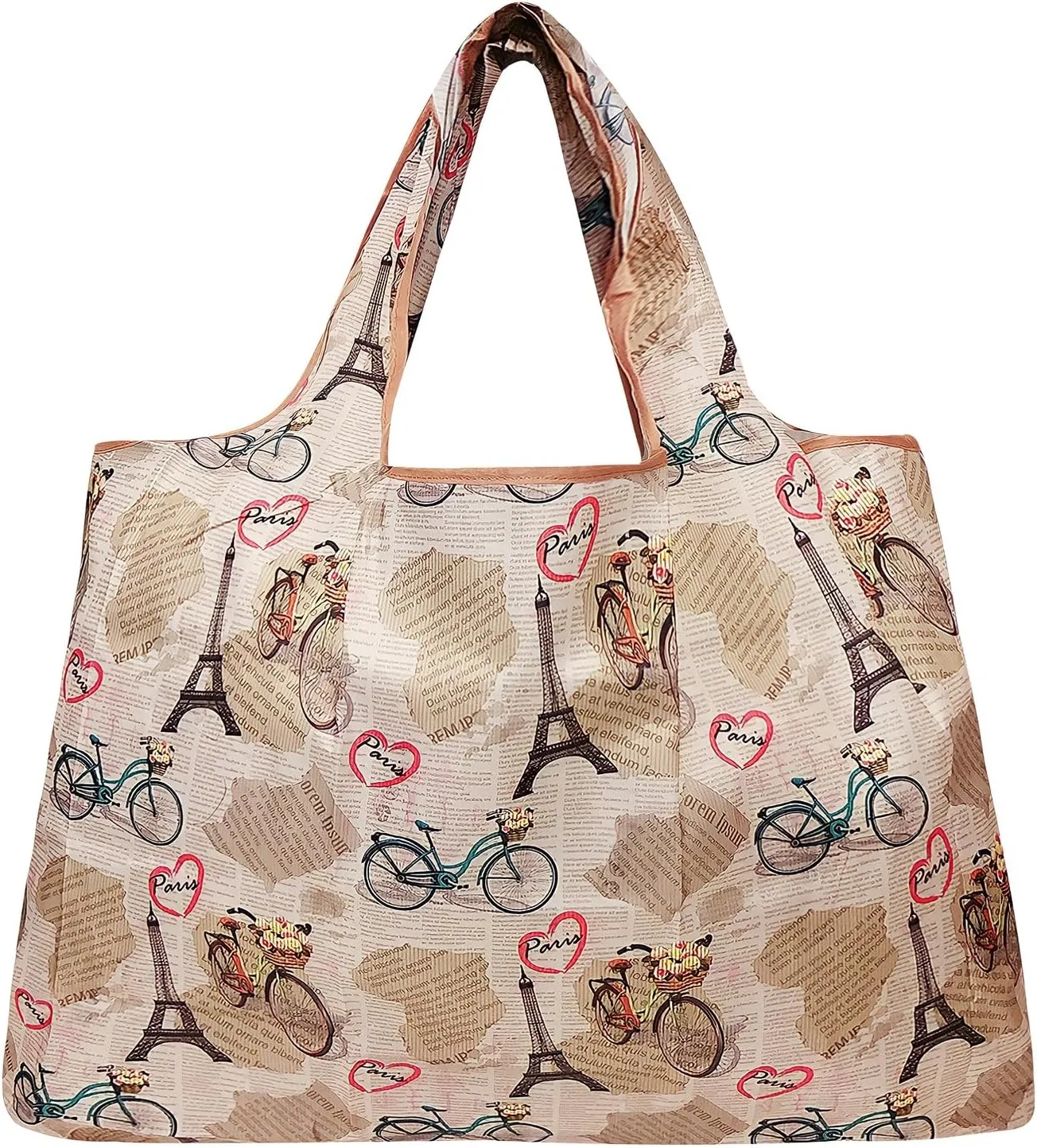 allydrew Large Foldable Tote Nylon Reusable Grocery Bags, 6 Pack