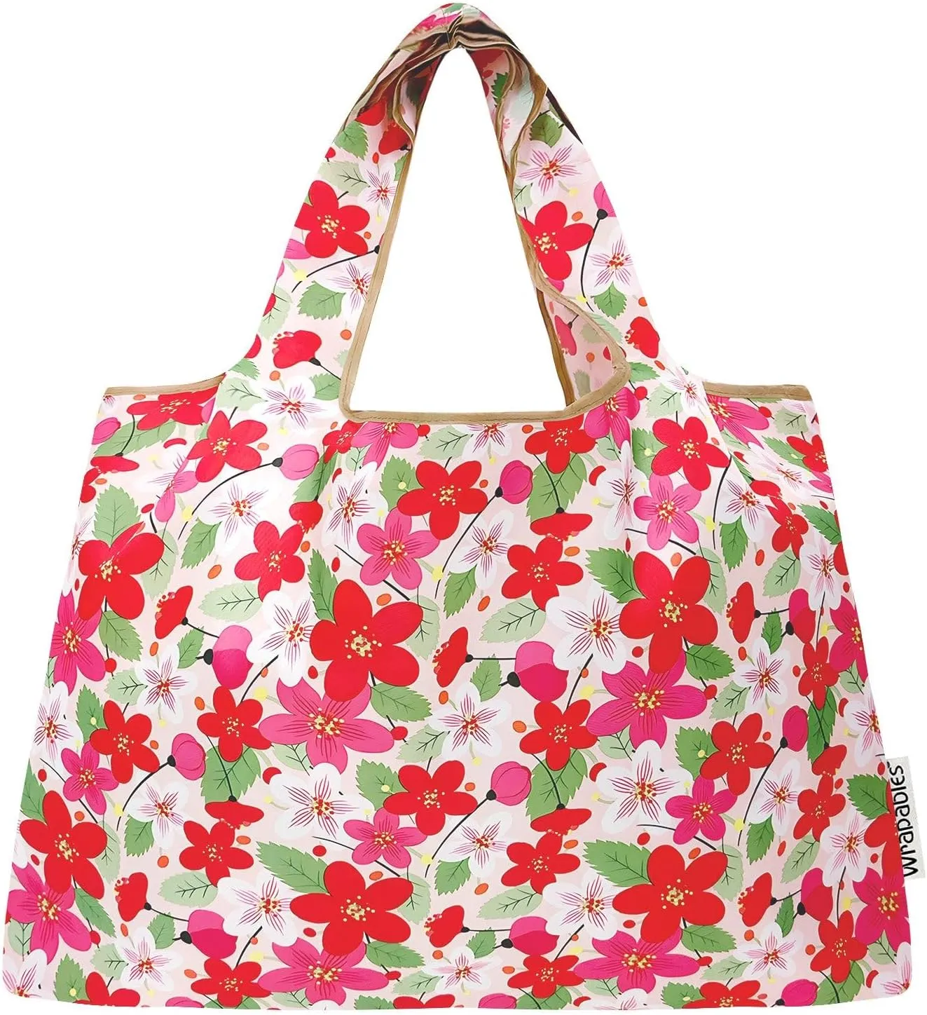 allydrew Large Foldable Tote Nylon Reusable Grocery Bags, 6 Pack