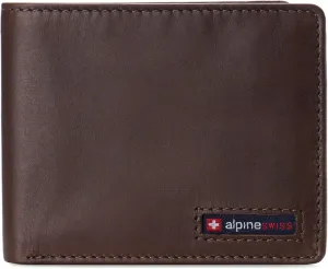 Alpine Swiss Mens Wallet for Men | RFID Protected Leather Mens Wallet | Spencer Bifold with Divided Bill Section | Gift Box | 2 ID Windows | 14 Card & Storage Pockets for Organization