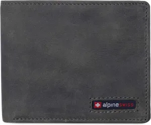 Alpine Swiss Mens Wallet for Men | RFID Protected Leather Mens Wallet | Spencer Bifold with Divided Bill Section | Gift Box | 2 ID Windows | 14 Card & Storage Pockets for Organization