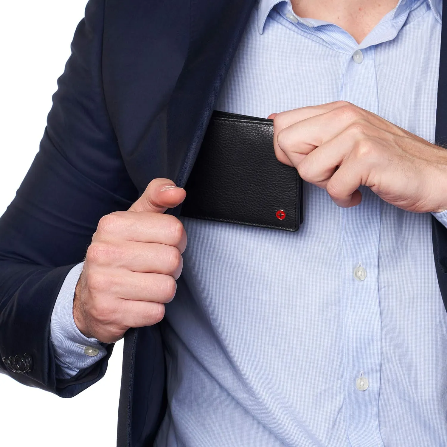 Alpine Swiss Mens Wallet for Men | RFID Protected Leather Mens Wallet | Spencer Bifold with Divided Bill Section | Gift Box | 2 ID Windows | 14 Card & Storage Pockets for Organization