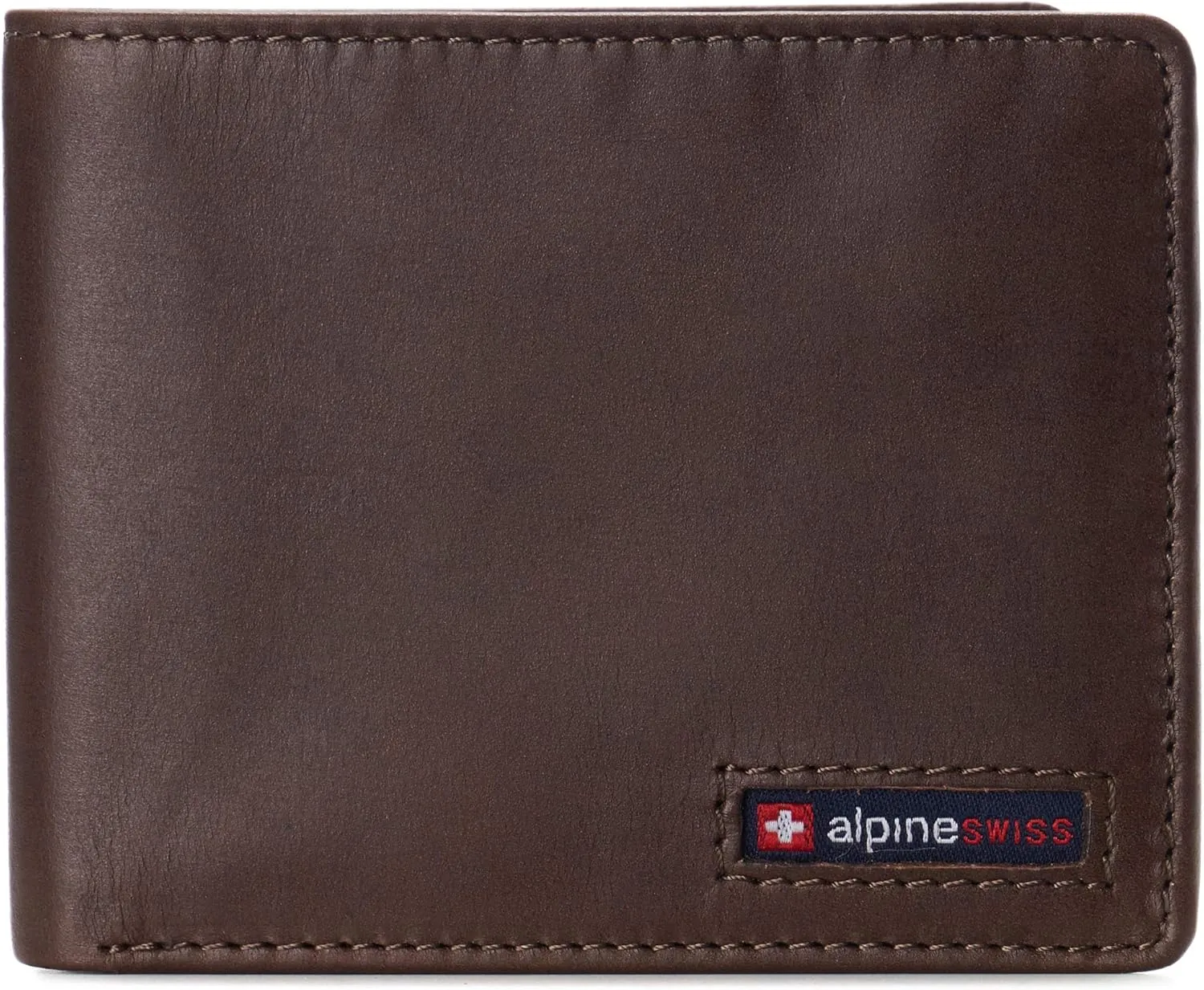 Alpine Swiss Mens Wallet for Men | RFID Protected Leather Mens Wallet | Spencer Bifold with Divided Bill Section | Gift Box | 2 ID Windows | 14 Card & Storage Pockets for Organization