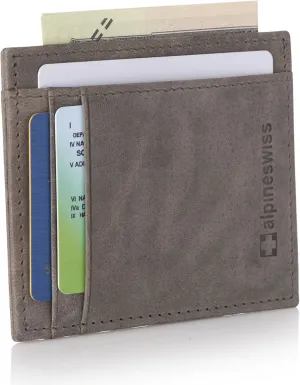 Alpine Swiss RFID Front Pocket Wallet ID Card Case