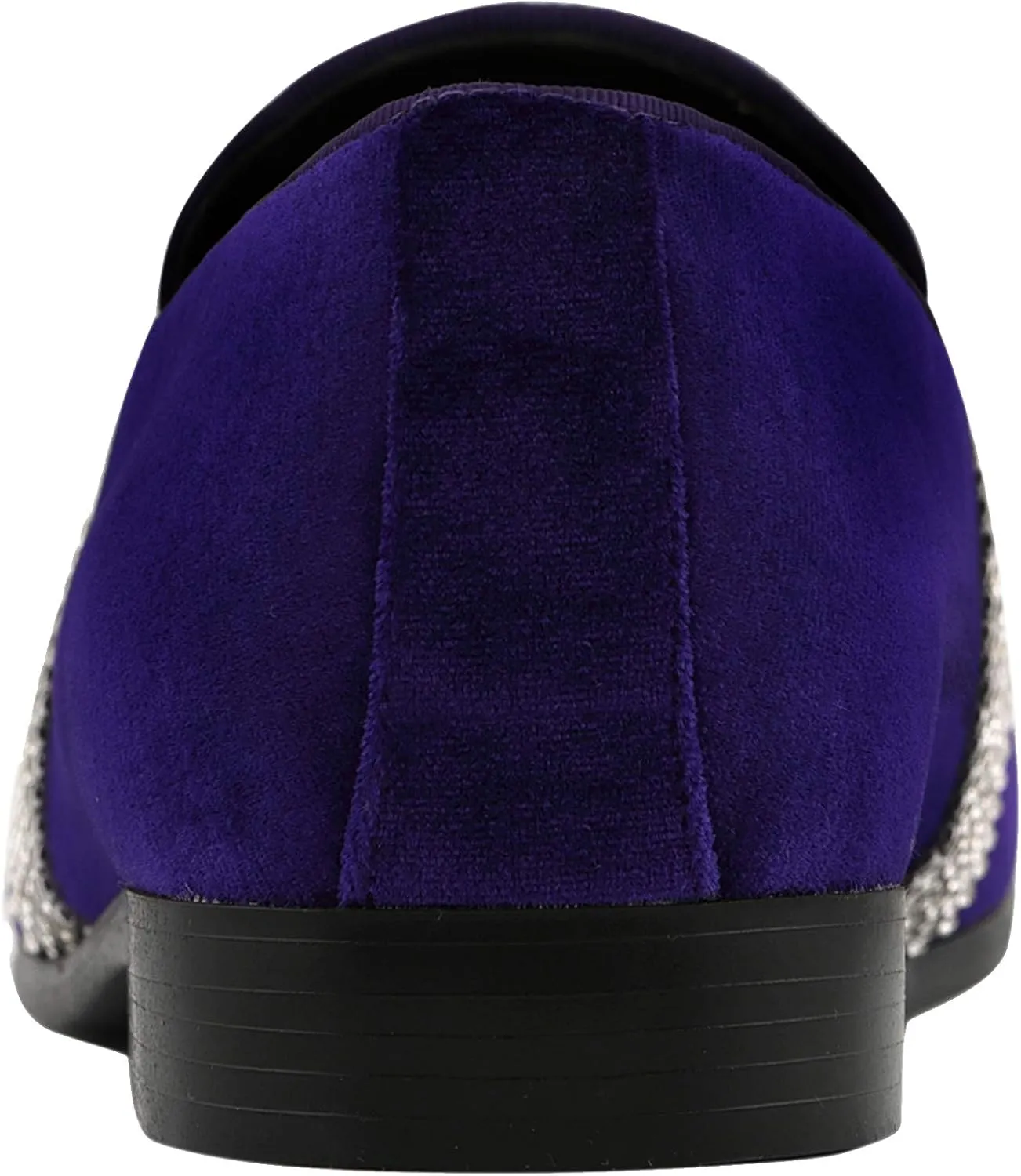 Amali The Original Men's Velvet Smoking Slipper with Rhinestone Embellished Strap Dress Shoe, Style Monarch